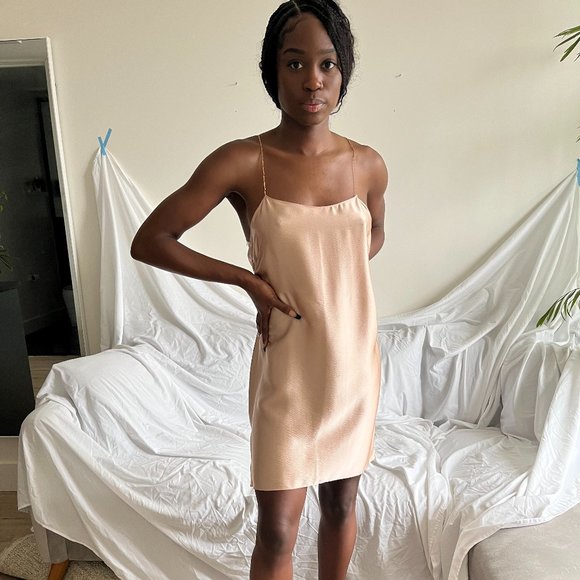 Light Pink Silk Cami Dress - Picture 2 of 2